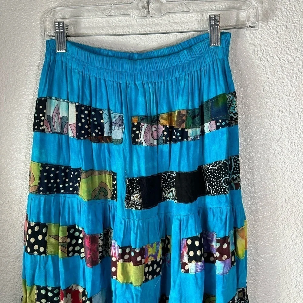 Native Wear Design Vintage Patchwork Boho Maxi Skirt SZ S